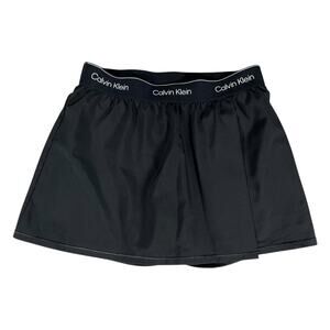 Calvin Klein Black Athletic Skort Built-In Shorts Logo Waistband Size M Tennis